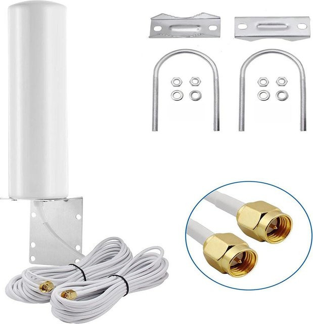 Outdoor Dual SMA Antenne für 3G 4G LTE Router Signalverstärker mit 10-12dBi Gewinn in Weiß - Bild 1