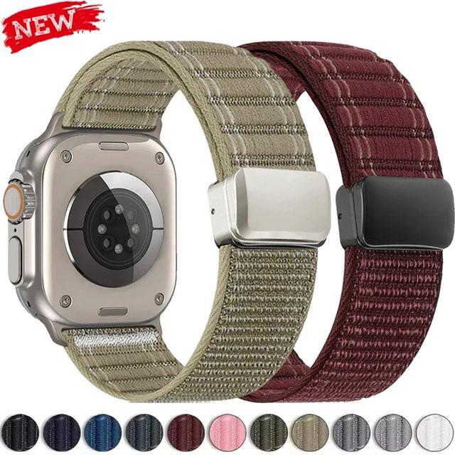 CAOWTAN Uhrenarmband Nylon, Schwarz, Unisex - Bild 1