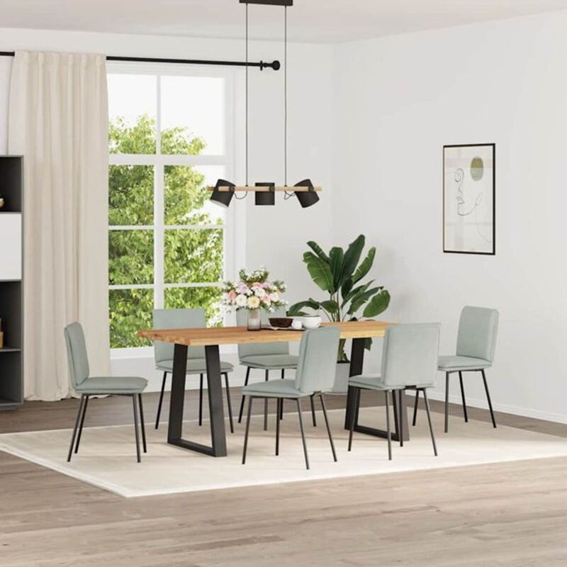 Vidaxl Esszimmerstühle 6er Set Modern in Grau aus Samt - Bild 1