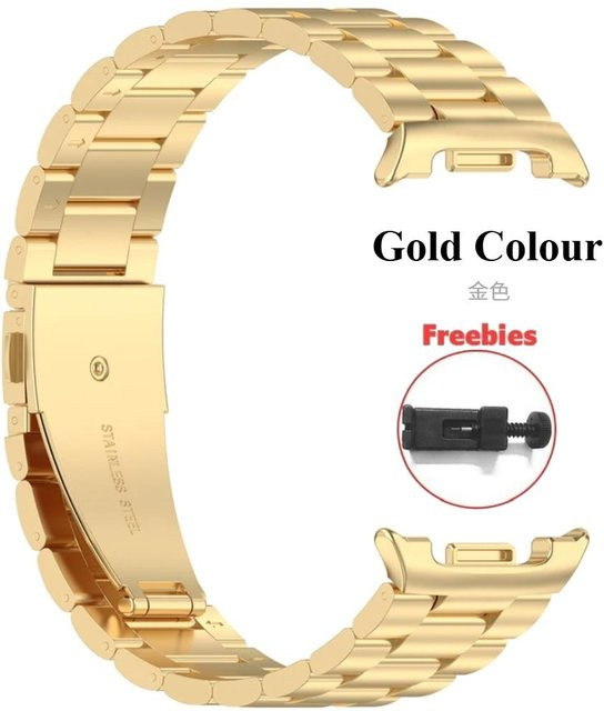 XIAOLU Uhrenarmband Edelstahl, Gold, Samsung Galaxy Watch 8 40mm 44mm - Bild 1