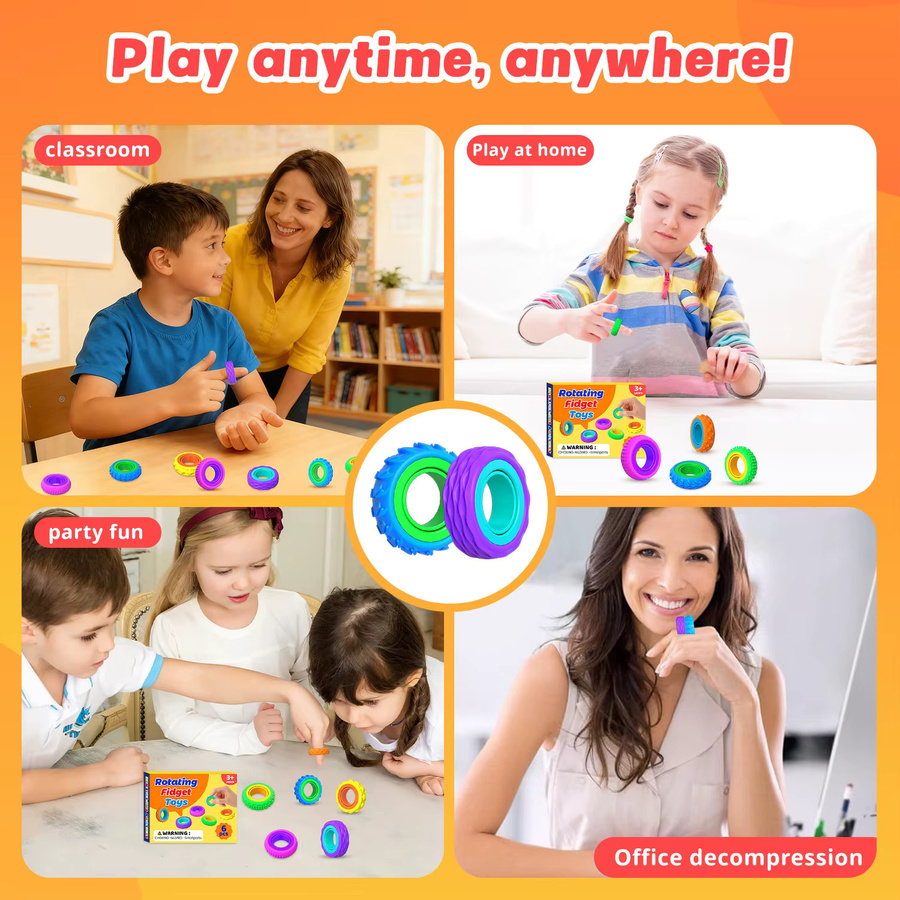 Schylling Fidget Toys Sensorikring, Silikon, Multicolour - Bild 3