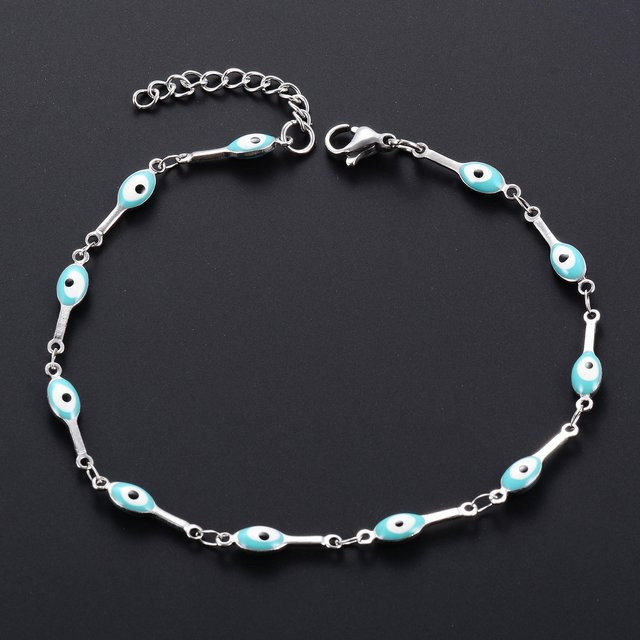 Armband Edelstahl, Schwarz, Türkisches Böses Auge, Damen, 16cm - Bild 1