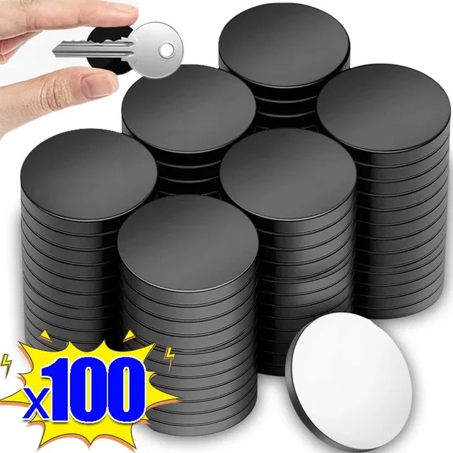 Selbstklebende runde Magnet-Scheiben aus flexiblem Gummi, Durchmesser: 20 mm, Dicke: 2 mm, ideal zum Basteln und für den Kühlschrank - Bild 1