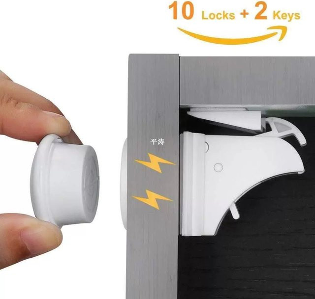 DHDH Magnetische Kindersicherung für Schubladen und Schranktüren in Weiß - Bild 1