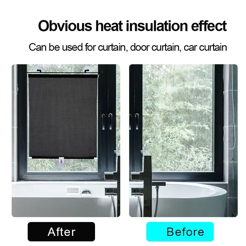 Universal Verdunkelungsrollo mit Saugnapf zur Befestigung, thermisch isolierter Sonnenschutz mit UV-Schutz für Auto und Fenster - Bild 3