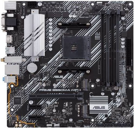 Asus PRIME B550M-A WIFI II Mainboard mit AMD AM4 Sockel, Micro-ATX, DDR4 und Wi-Fi in Schwarz/Silber - Bild 2
