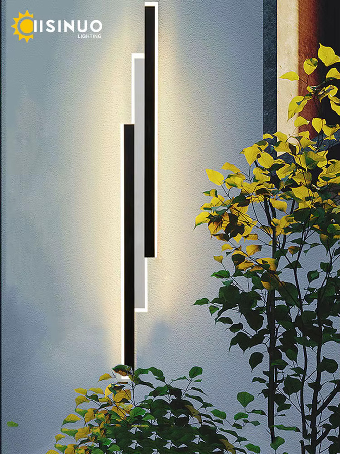 IISINUO LED Außenwandleuchte Modern Linear Up-Down Garten Wandlampe Schwarz oder Weiß - Bild 6