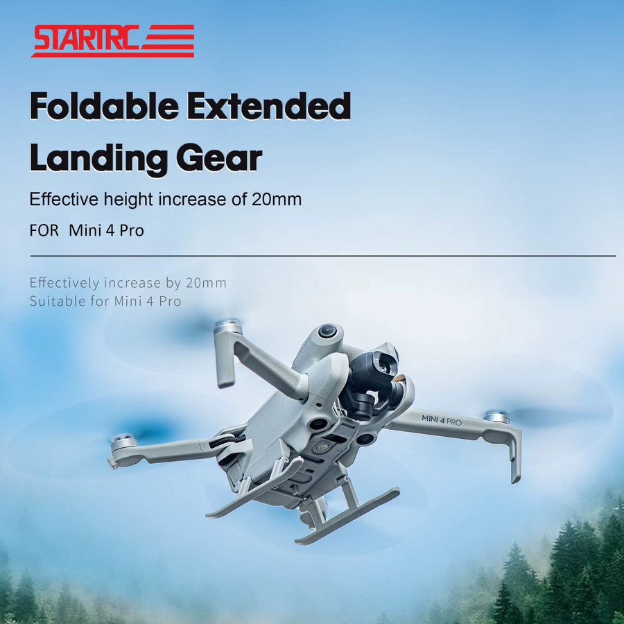 STARTRC Erhöhtes Klappstativ Fahrwerk für DJI Mini4 Pro als Anti-Fall-Puffer Trainingsrahmen in Grau - Bild 2