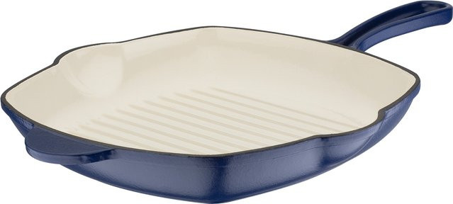 GSW Blue Magic Grillpfanne aus emailliertem Gusseisen, Blau, Durchmesser: 27 cm - Bild 1