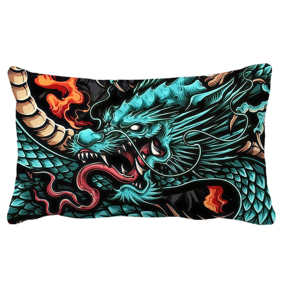 Red Dragon Dragon Art rechteckiger Kissenbezug mit buntem Grafikdesign, B/H: 30 x 30 cm - Bild 6