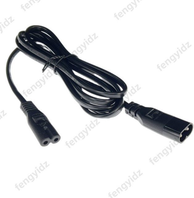 fengyidz C7/C8 Power Adapter Konverterkabel, IEC320 C7 Buchse auf C8 Stecker Verlängerungskabel, Schwarz, Länge: 1,8 m - Bild 1