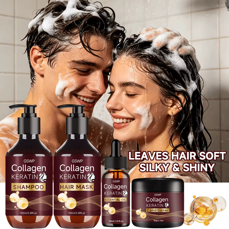 GSWP Keratin-Pflegeset, 4-teilig, Shampoo, Conditioner, Maske & Öl - Bild 4