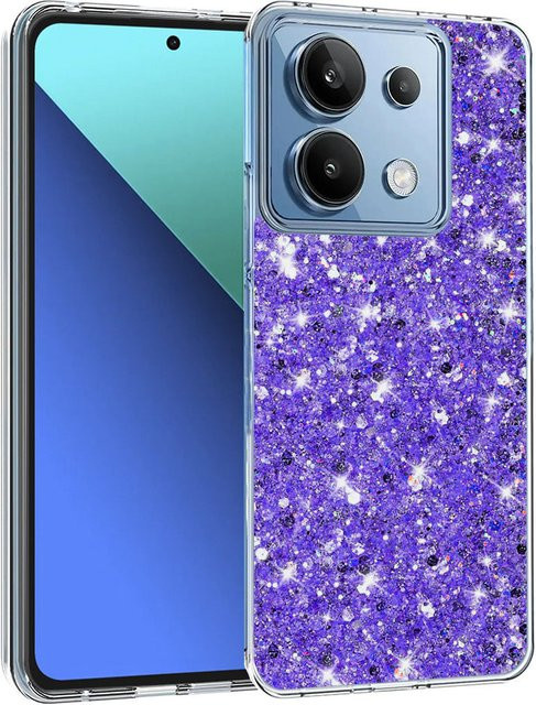 Techsuit Handyhülle für Xiaomi Redmi Note 13 4G in Lila mit Glitzer-Effekt - Bild 1
