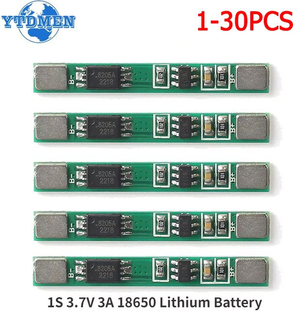 YTDMEN BMS Ladeschutzplatine für 1S 3,7 V 3A 18650 Lithium-Batterien, Grün - Bild 1