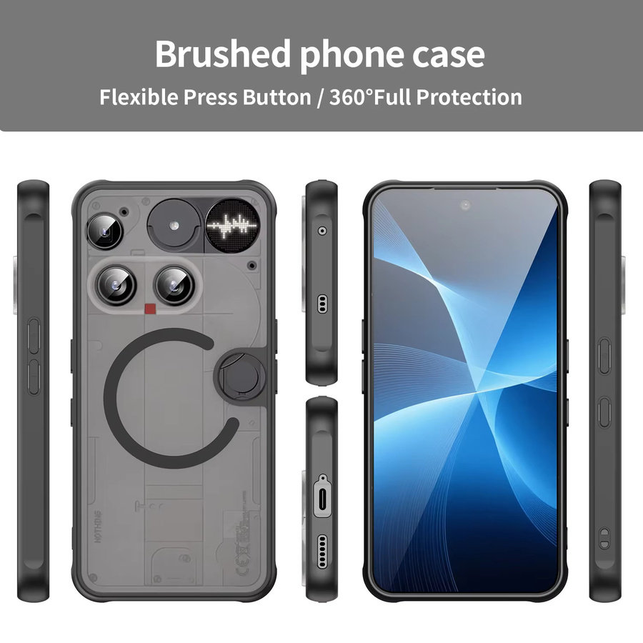Stoßfeste Silikon Schutzhülle für Nothing Phone 3 und CMF Phone 2 PRO in Schwarz - Bild 2