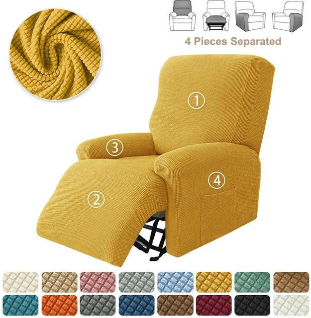 Bestbags Liegesesselbezug aus Polarfleece in Gelb, rutschfester Stretch-Sesselbezug für Erwachsene - Bild 1