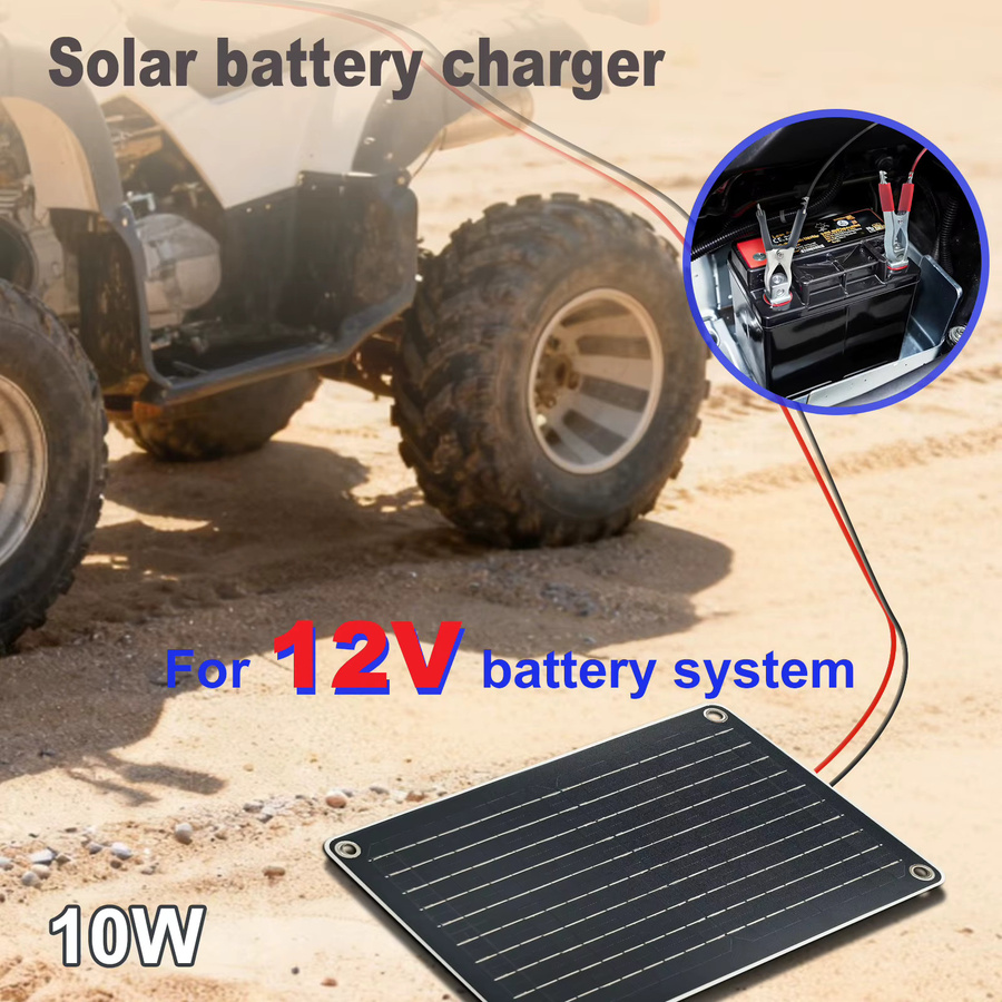 LEAORLD MPPT Solar-Batterieladegerät 12V 10W in Schwarz für Auto, Boot, Marine und Wohnmobil - Bild 3
