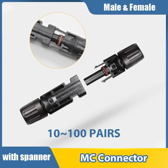 EVSOLAR MC4 Stecker-Set IP67 wasserdicht 30 A 1000 V für PV-Kabel männlich und weiblich - Bild 1