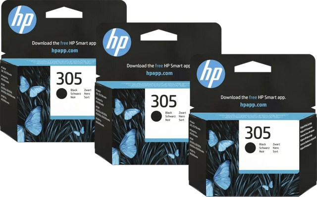 HP 305 Tintenpatrone Schwarz für Inkjet-Drucker (3er-Pack) - Bild 1