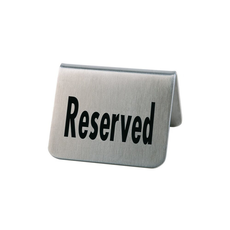 APS Tischaufsteller Reserved Edelstahl 2er Set B/T/H: 5,5 x 5 x 3,5 cm - Bild 1