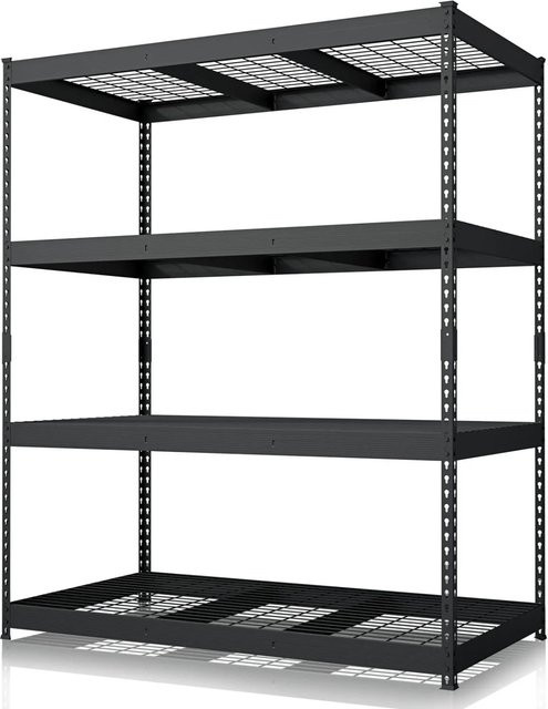 Floordirekt Schwerlastregal Yukon Rivet mit 4 Böden in Schwarz, B/T/H: 160 x 150 x 80 cm - Bild 1