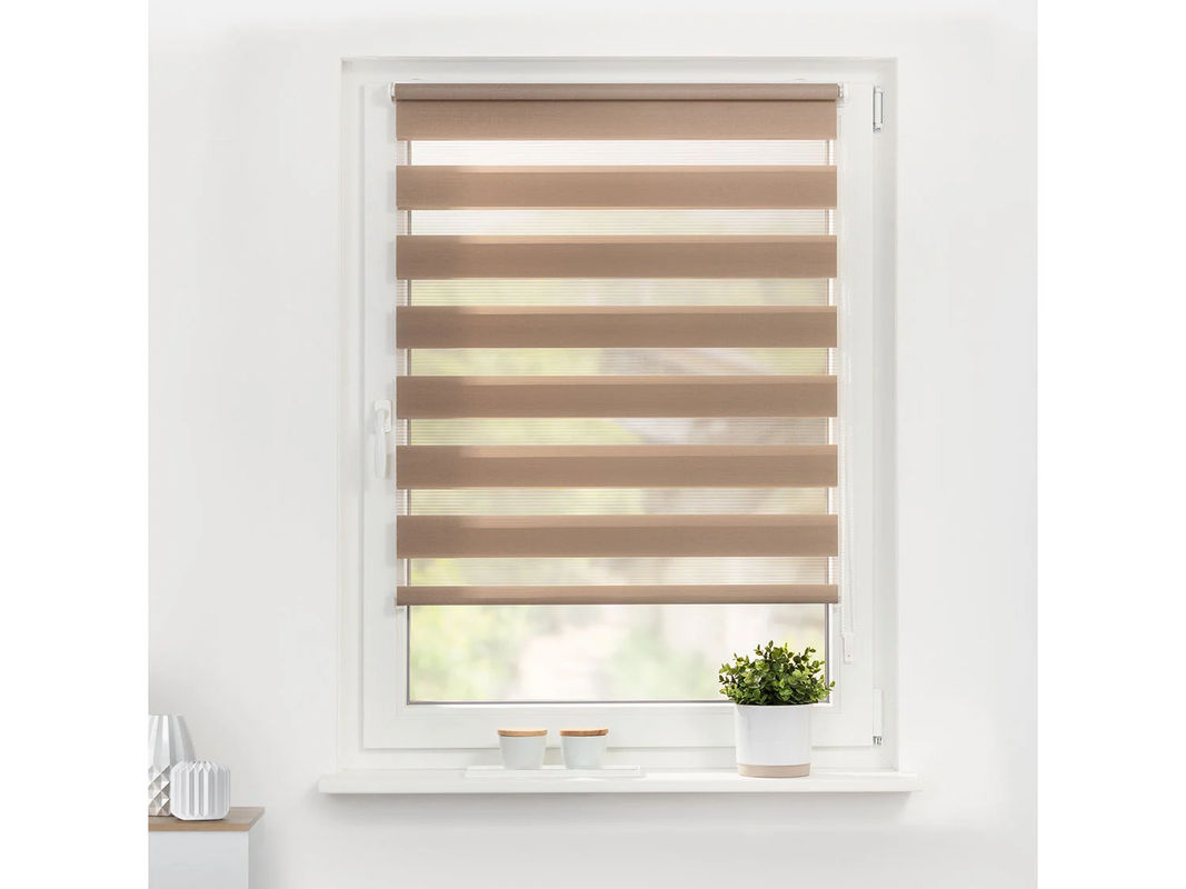 Lichtblick Doppelrollo Duo in Taupe mit Streifenmuster, Breite: 75 cm, Höhe: 150 cm - Bild 2