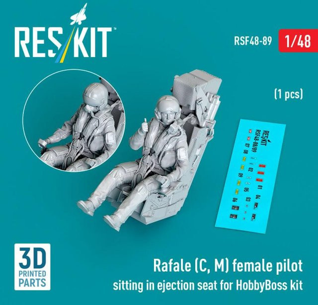 HobbyBoss Rafale Female pilot sitting in ejection seat, Einzelfigur, 1:48, 1-teiliges Set - Bild 1