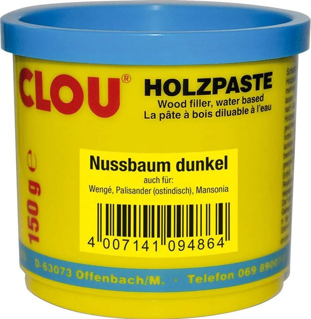 Clou Holzpaste wasservererdünnbar Nussbaum Dunkel 150 g - Bild 1