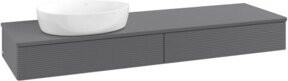 V&B Waschtischunterschrank Antao mit Frontstruktur in Anthrazit, B: 160 cm, T: 50 cm - Bild 1
