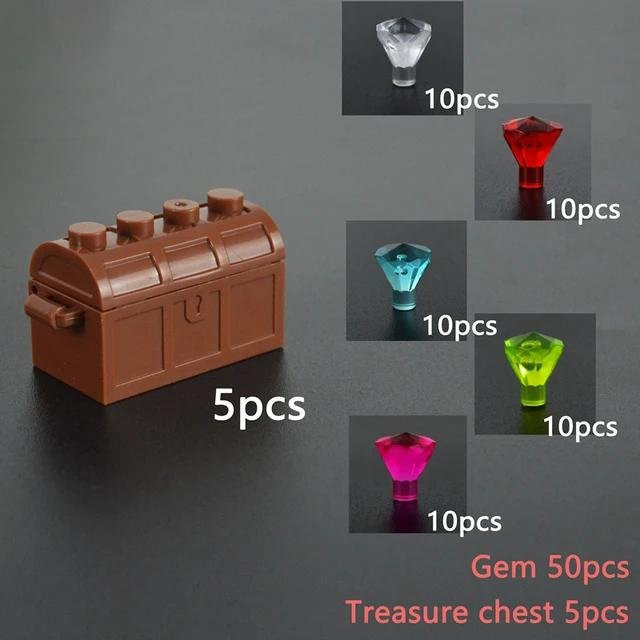 Linyi toy car Moc Schatz Edelstein Box, Baustein, Gold, Silber, Bunt / Mehrfarbig - Bild 1