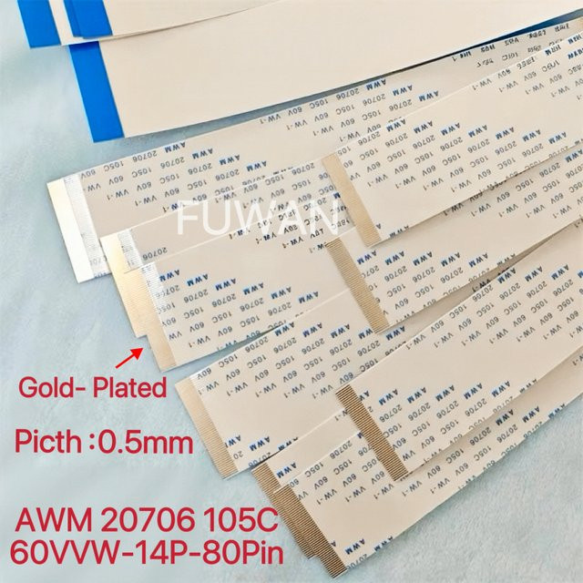FUWAN 5 Stück vergoldete flexible FFC-FPC Datenkabel AWM 20706 mit 0,5 mm Rastermaß - Bild 1