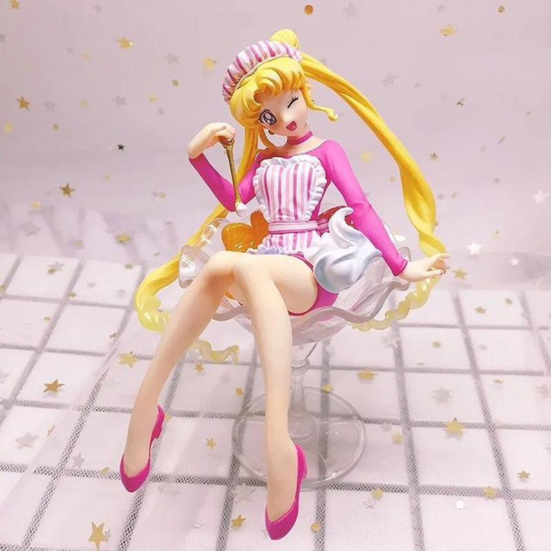 Bandai Sailor Moon Anime Figur Tsukino Usagi in Rosa, Höhe: 12 cm - Bild 1
