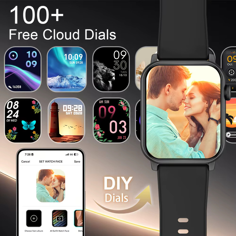 LAXASFIT Smartwatch, Schwarz, Silikon, Unisex - Bild 4