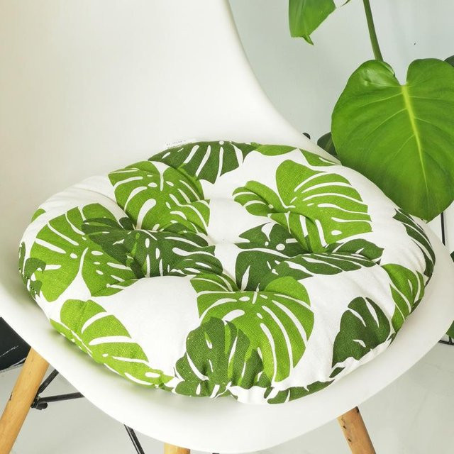 Rundes Sitzkissen im Japanischen Stil von Yiran Furniture aus Baumwolle und Leinen, Durchmesser: 40 cm - Bild 1