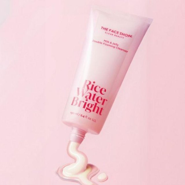 The Face Shop Rice Water Bright Milk & Jelly Double Cleansing Foam, 190 ml, Gesichtspflege mit Reiswasser-Extrakt - Bild 1