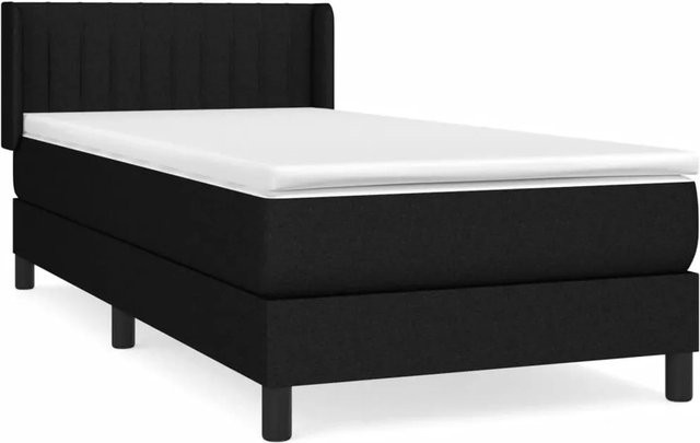 vidaXL Boxspringbett mit Matratze Schwarz B/T/H: 90 x 200 cm - Bild 1