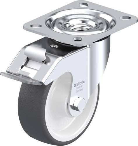 Blickle Lenkrolle L-POTH 100R-FI mit Feststeller, Rad-Durchmesser: 100 mm, Tragfähigkeit: 250 kg, Farbe: Silber - Bild 1