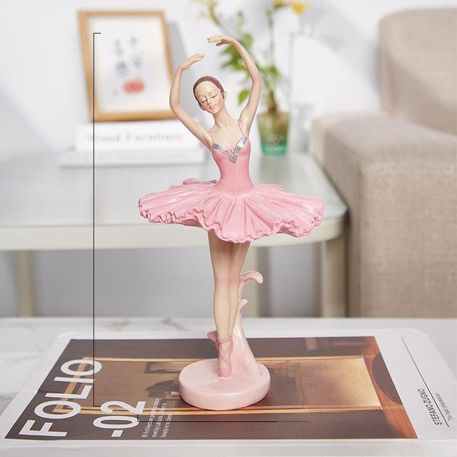 Yiran Furniture Ballett Tänzerin Deko-Figur aus Kunstharz in Grau - Bild 1