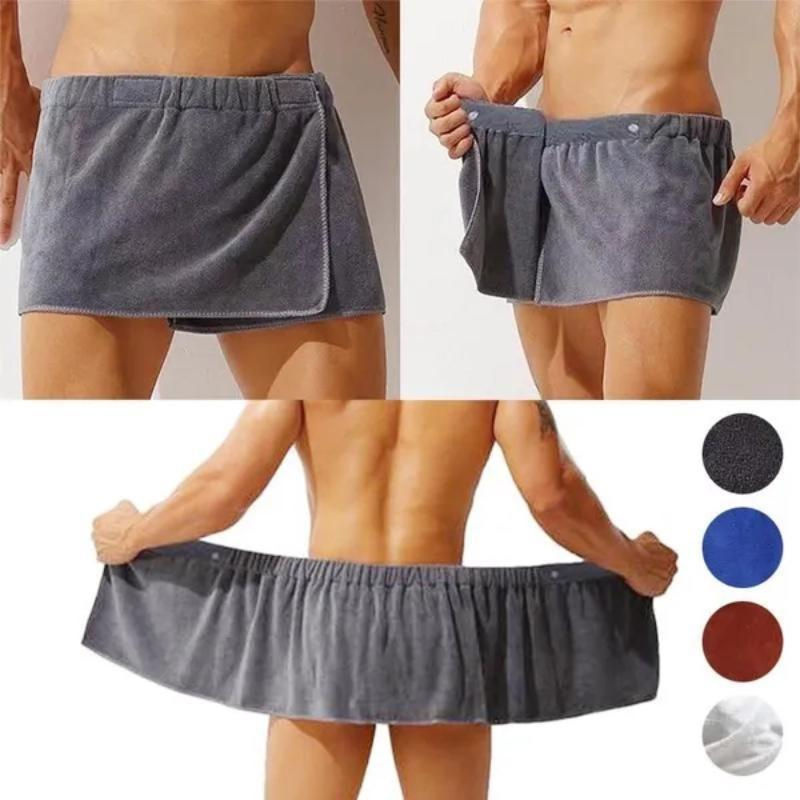 Tragbares Korallenfleece-Handtuch für Männer zum Schwimmen und für den Strand, Grau - Bild 3