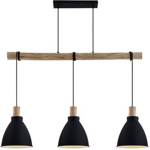 Brumberg Pendelleuchte 57411080 in Schwarz und Holz mit LED und E27 Fassung - Bild 1