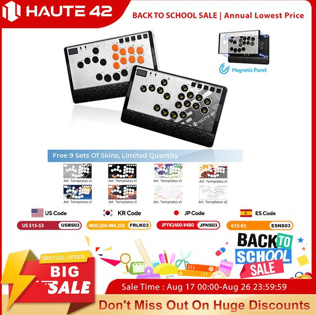 Haute42 Magnetischer C-AT Hebelloser Fightstick Hitbox-Controller für PC und PS4/PS5 in Schwarz - Bild 1