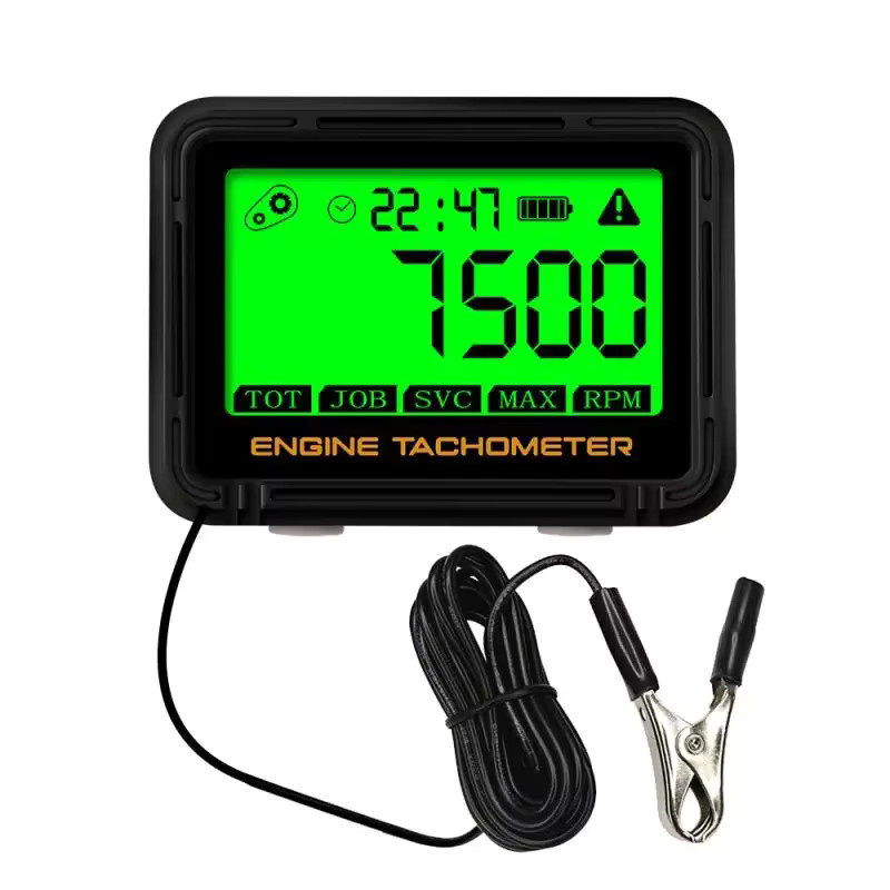 kebidumei Digitaler Motorrad Tachometer mit Betriebsstundenzähler und LCD Anzeige in Schwarz für ATV, Schneemobil, Boot und Generator - Bild 6