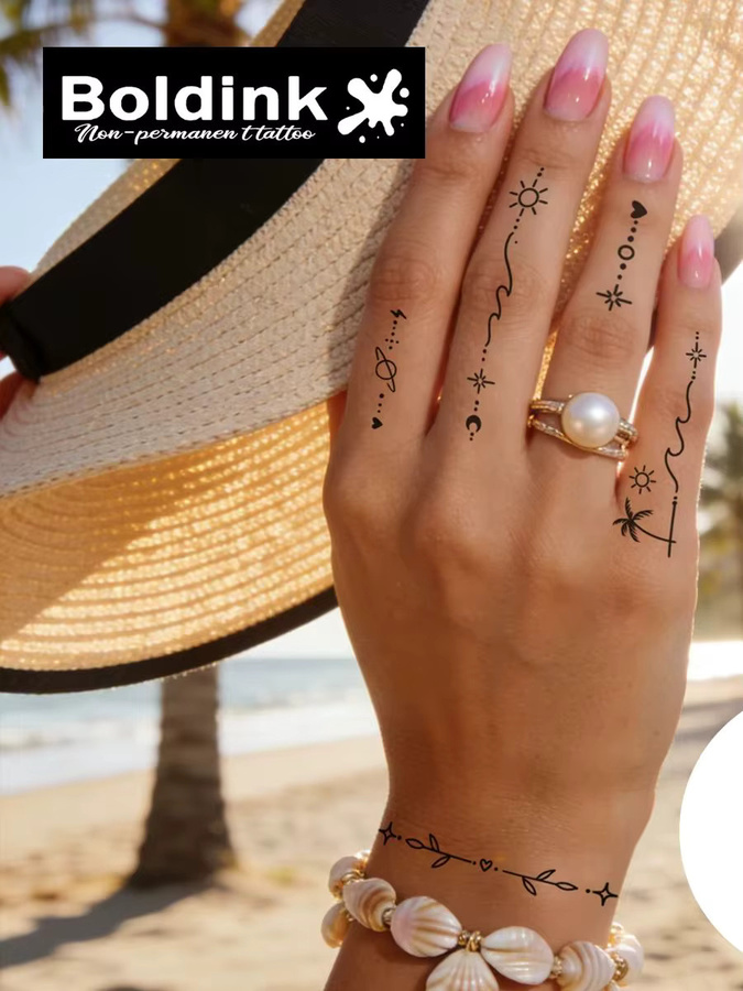 BOLDINK Bohemian Line Tattoo-Aufkleber, Unisex - Bild 4