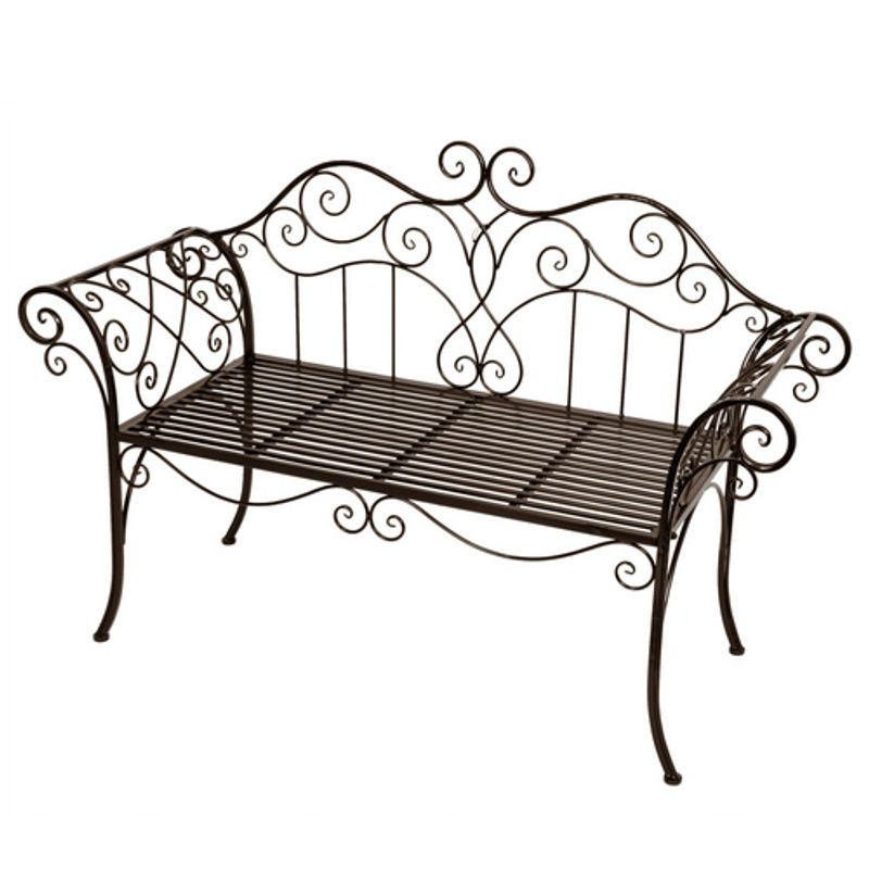 Garden Pleasure Gartenbank Selene aus Stahl in Braun mit Ornamenten im Jugendstil, B/H/T: 143 x 92,5 x 51 cm - Bild 2