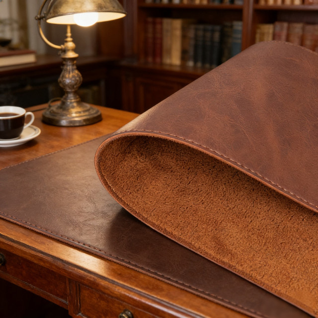 Schreibtisch-Deskpad aus Leder in Grün oder Braun mit einer Breite von 60 cm - Bild 1