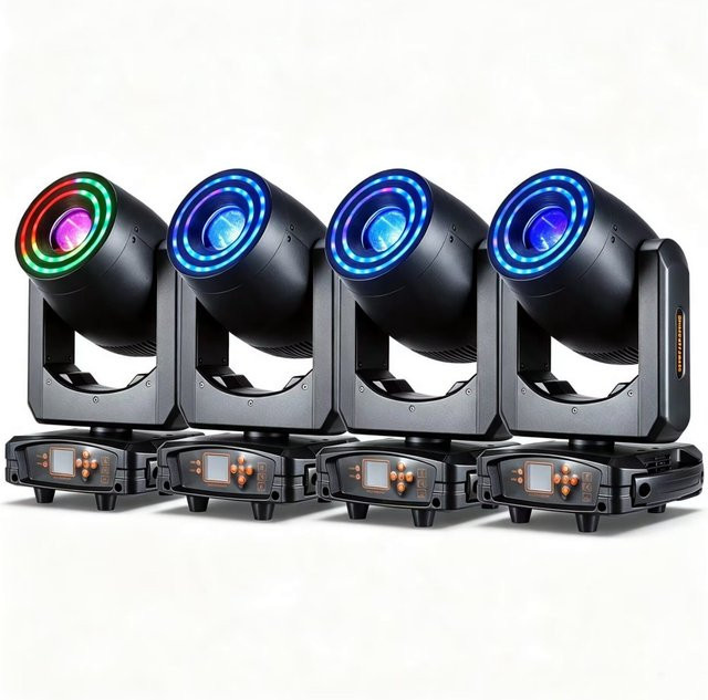 YOUBAIXIA 250W 3-in-1 BSW LED Moving Head Beam Lichteffektgerät mit Doppelprismen-Effekt und DMX-Steuerung in Schwarz - Bild 1