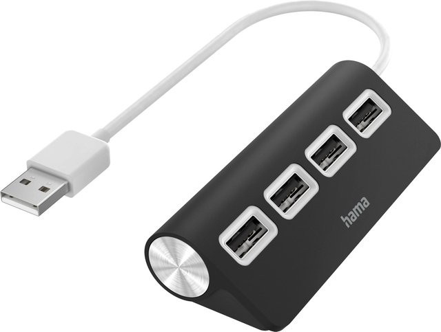 Hama USB-Hub mit 4 USB 2.0 Ports in Schwarz - Bild 1