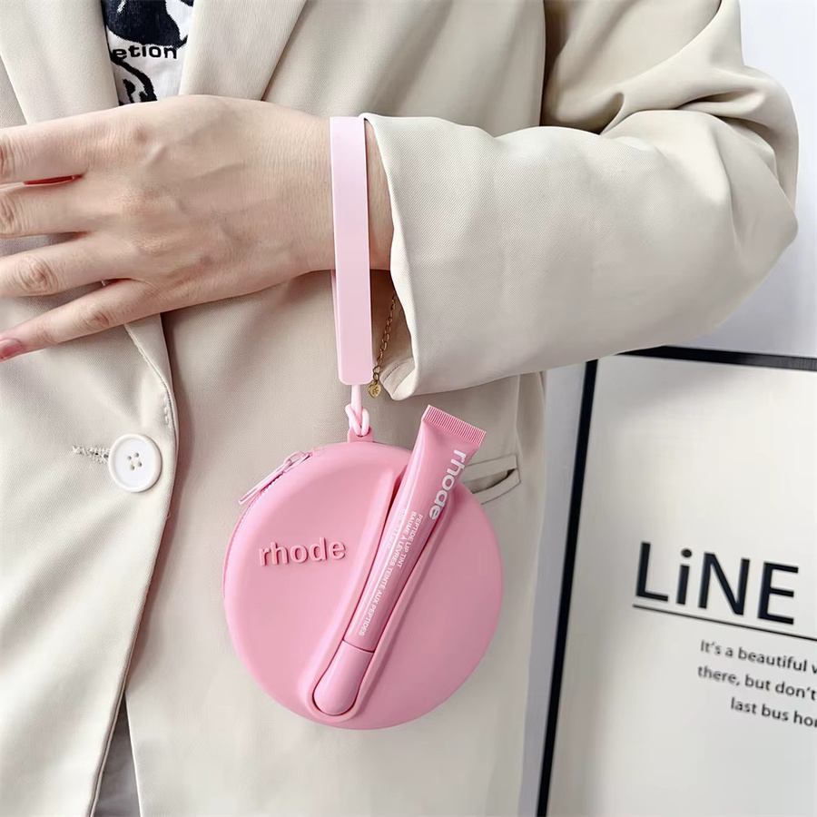 Rhode Silikon Geldbörse und Münzbeutel als Handyhülle für iPhone 12 bis iPhone 17 Pro Max in Rosa - Bild 3