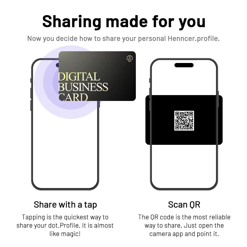 Digitale NFC-Visitenkarte für professionelles Networking, kontaktlose soziale Erkennungskarte mit Ntag 215 Chip, Farben: Schwarz und Silber - Bild 4