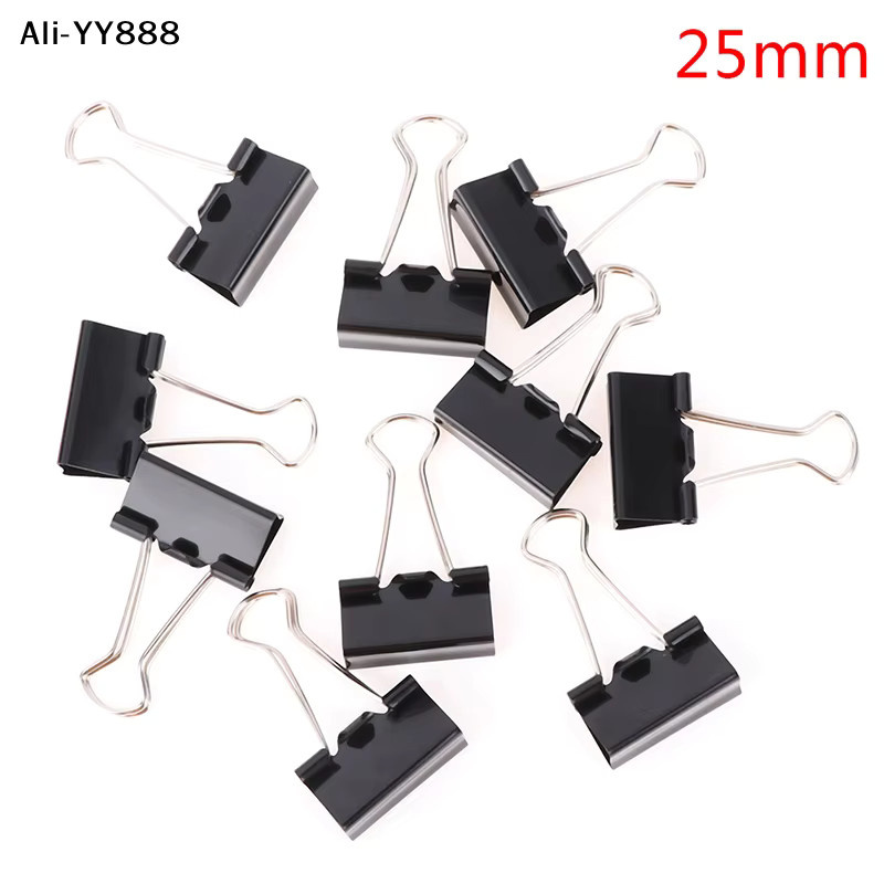 Ahz3 Metall-Bindeklammern in Schwarz, 10 Stück Foldback Clips für Büro und Schule - Bild 3